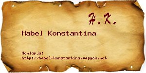 Habel Konstantina névjegykártya